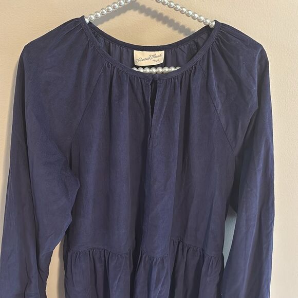 Universal Thread Women's Balloon Corduroy Shift Dress Navy Blue nwt large - Picture 3 of 6